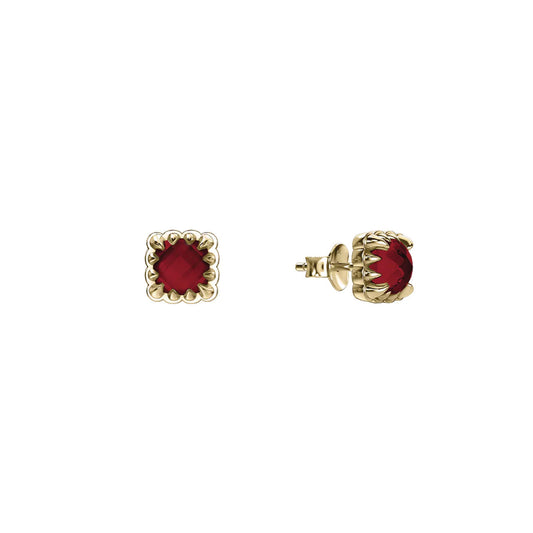 Mini Claw Studs Garnet - Gold Plated