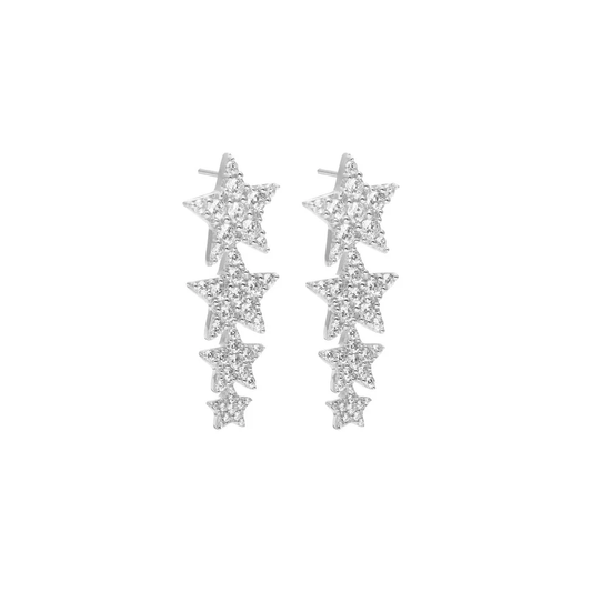Etoile Drop Earrings (CZ/Silver)