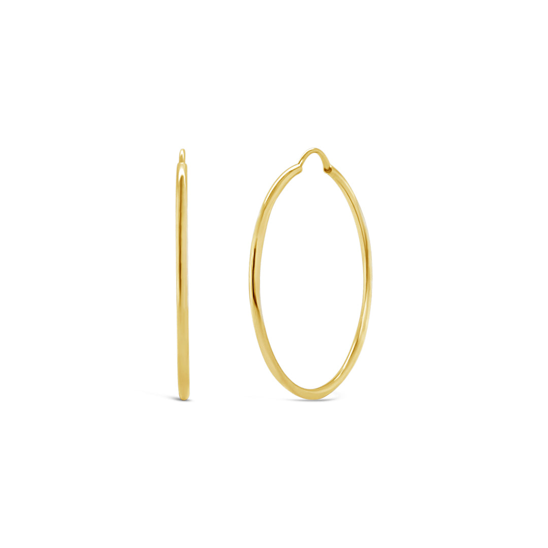 9k Yellow Gold 30mm Plain Hoop Earrings