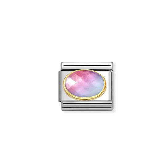 Composable Classic Link 030612/035 Two Tone Pink And Blue In 18K Gold And Enamel
