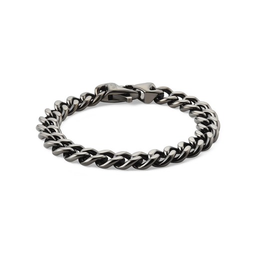 Ellipse Cuban Chain 20.5cm Bracelet Graphite