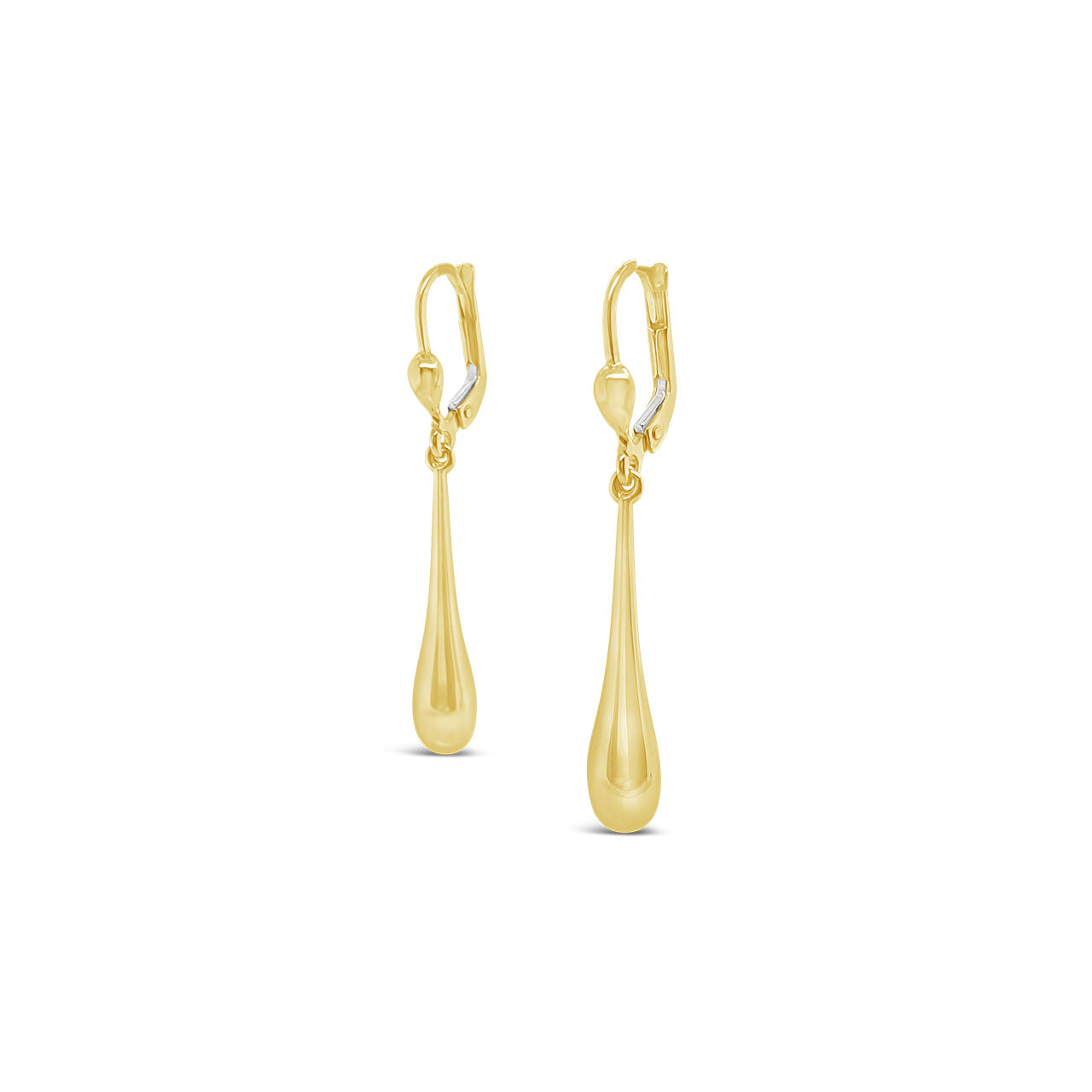 9k Yellow Gold Tear Drop Hollow Safety Hook Earrings