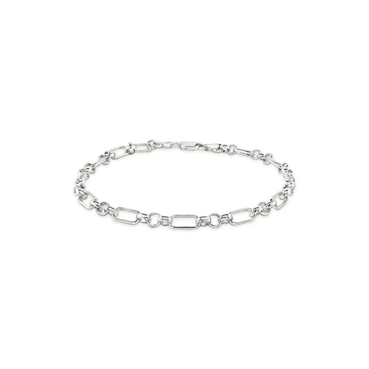 Sterling Silver Figaro Belcher 19cm Bracelet