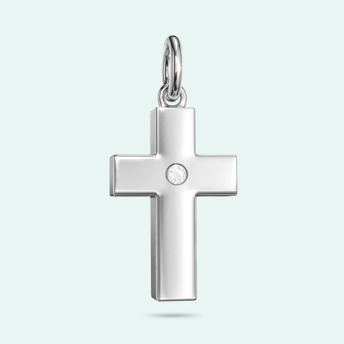 Sterling Silver Cross Crystal Charm