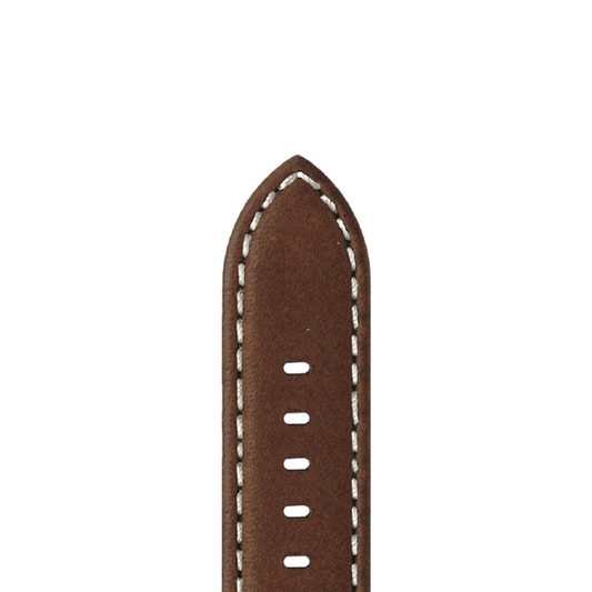20mm Brown Aviator Watch Strap with White Stitching