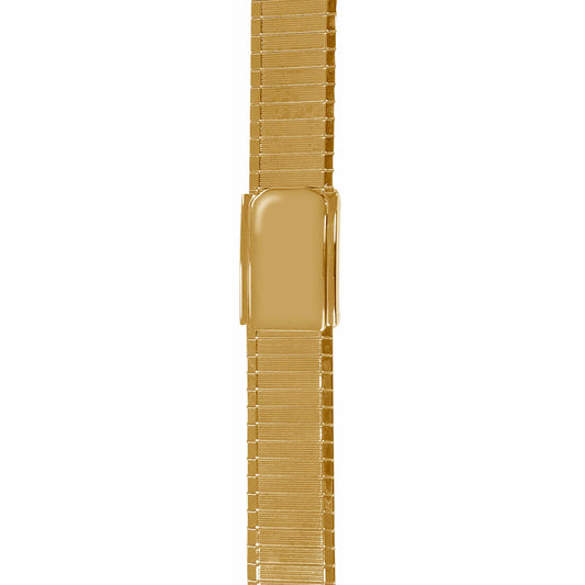 Mens 20mm Textured Gold Plated Steel 3 Fold Clasp Watch Strap