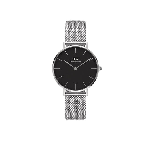 Petite 32mm Sterling - Silver & Black Watch